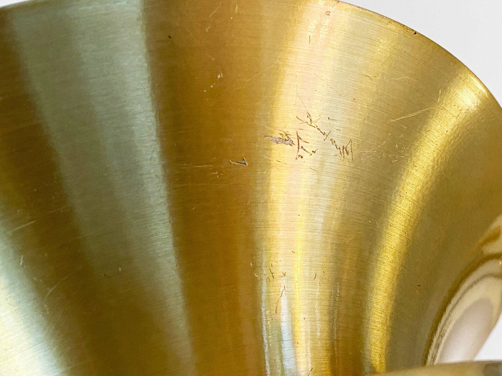 Pendant Light In Golden Brushed Aluminum By Lyskaer Belysning. Denmark 1970s photo vintage