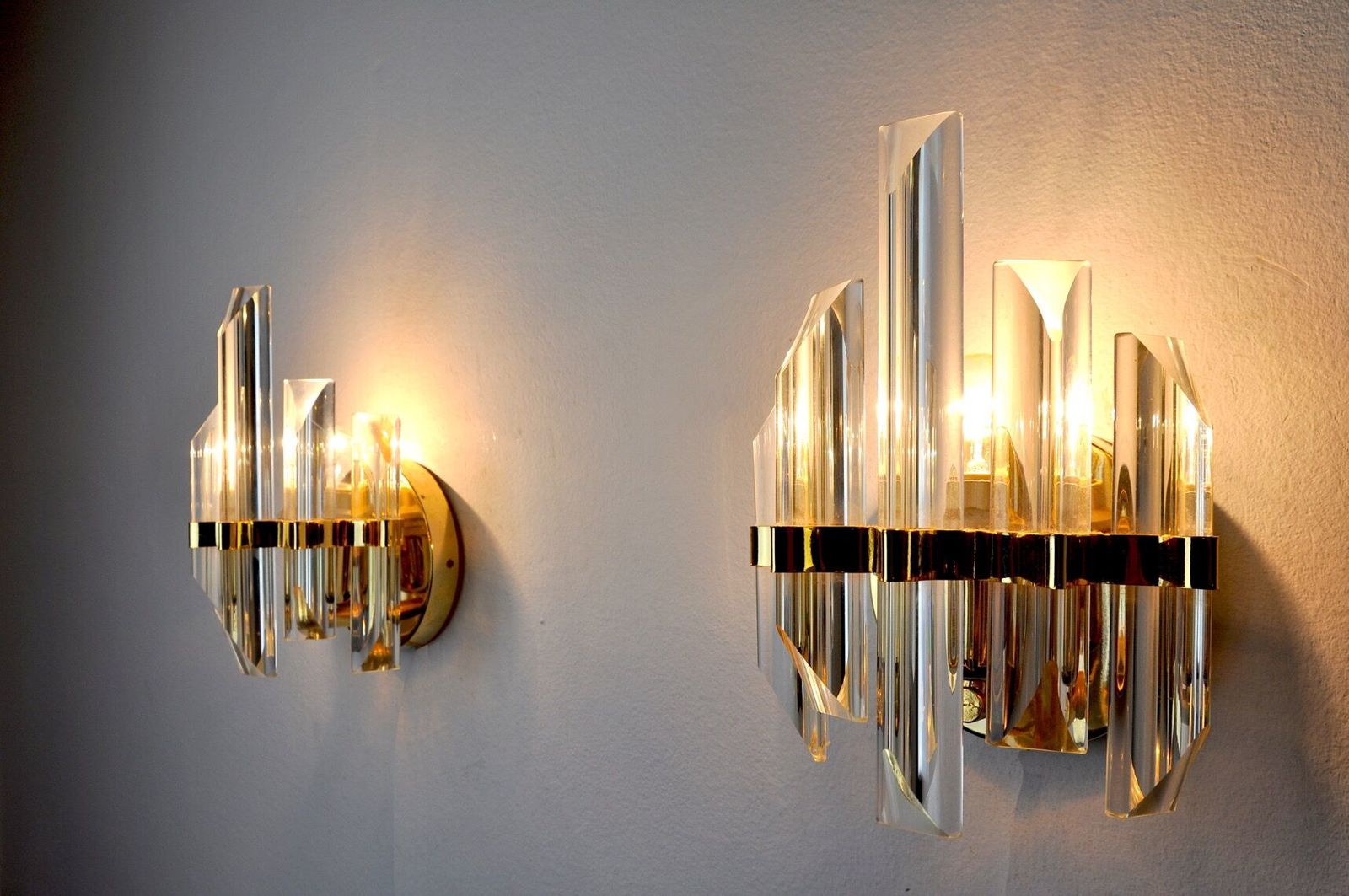 Pair Of Venini Glass Wall Lamps, Italy, 1970 photo vinterior