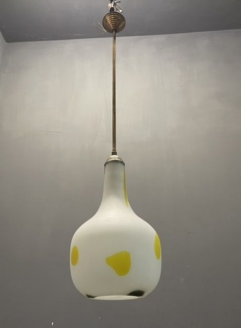 Italian Opaline Glass Light Pendant By De Mayo 1970’s photo buy