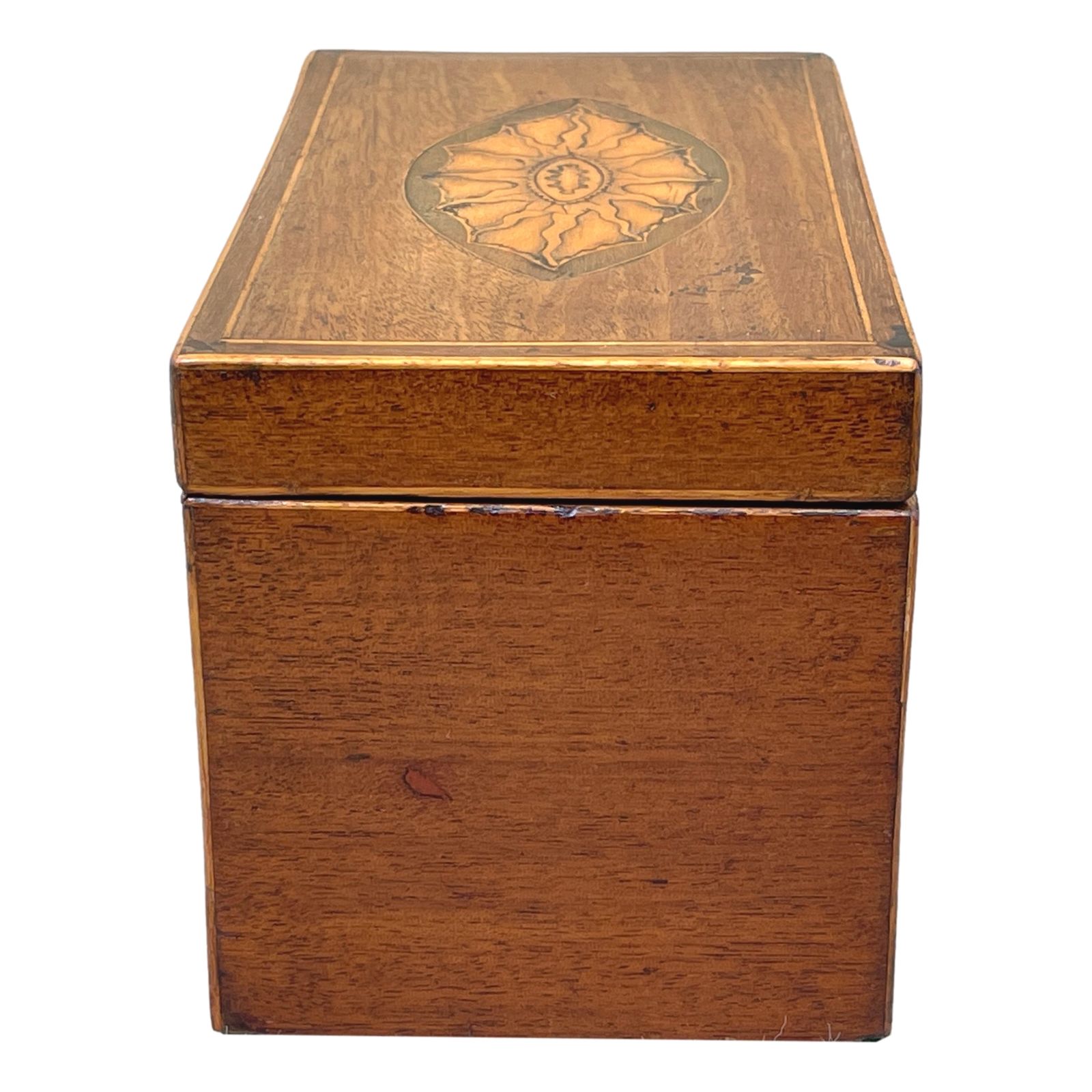 Georgian 18th Century Mahogany Tea Caddy (England, Circa 1790) photo vintage