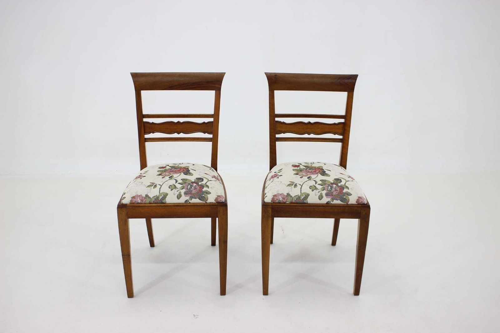 1950 Set Of Two Antique Side Chairs, Czechoslovakia photo vintage