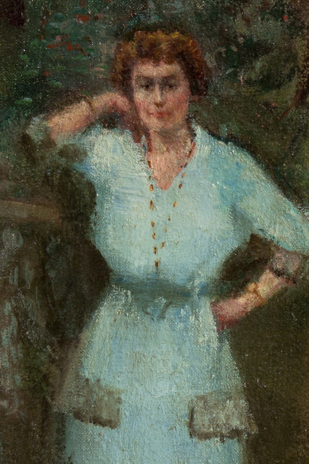 Lilian E. Whitteker  Woman In A Park  Oil On Canvas  C. 1937 photo Art