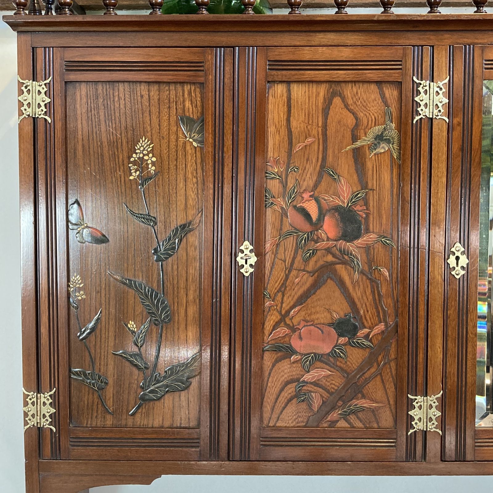 Aesthetic Movement Anglo – Japanese Walnut Hanging Cabinet, Circa 1880 photo for sale