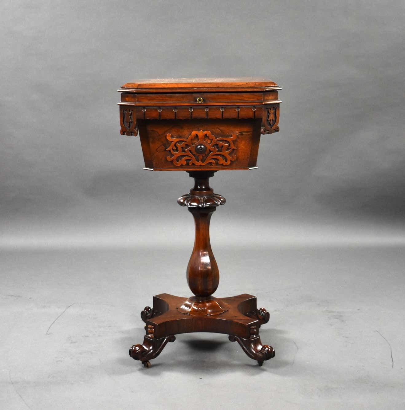 19th Century English William IV Rosewood Tea Poy photo for sale