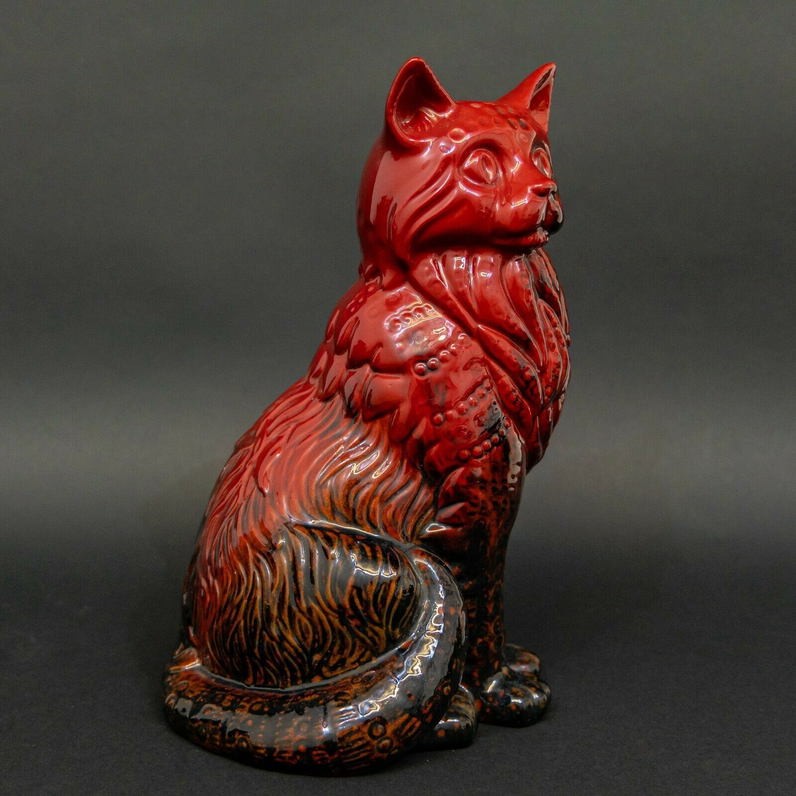 Large Royal Doulton Flambe Cat photo furniture