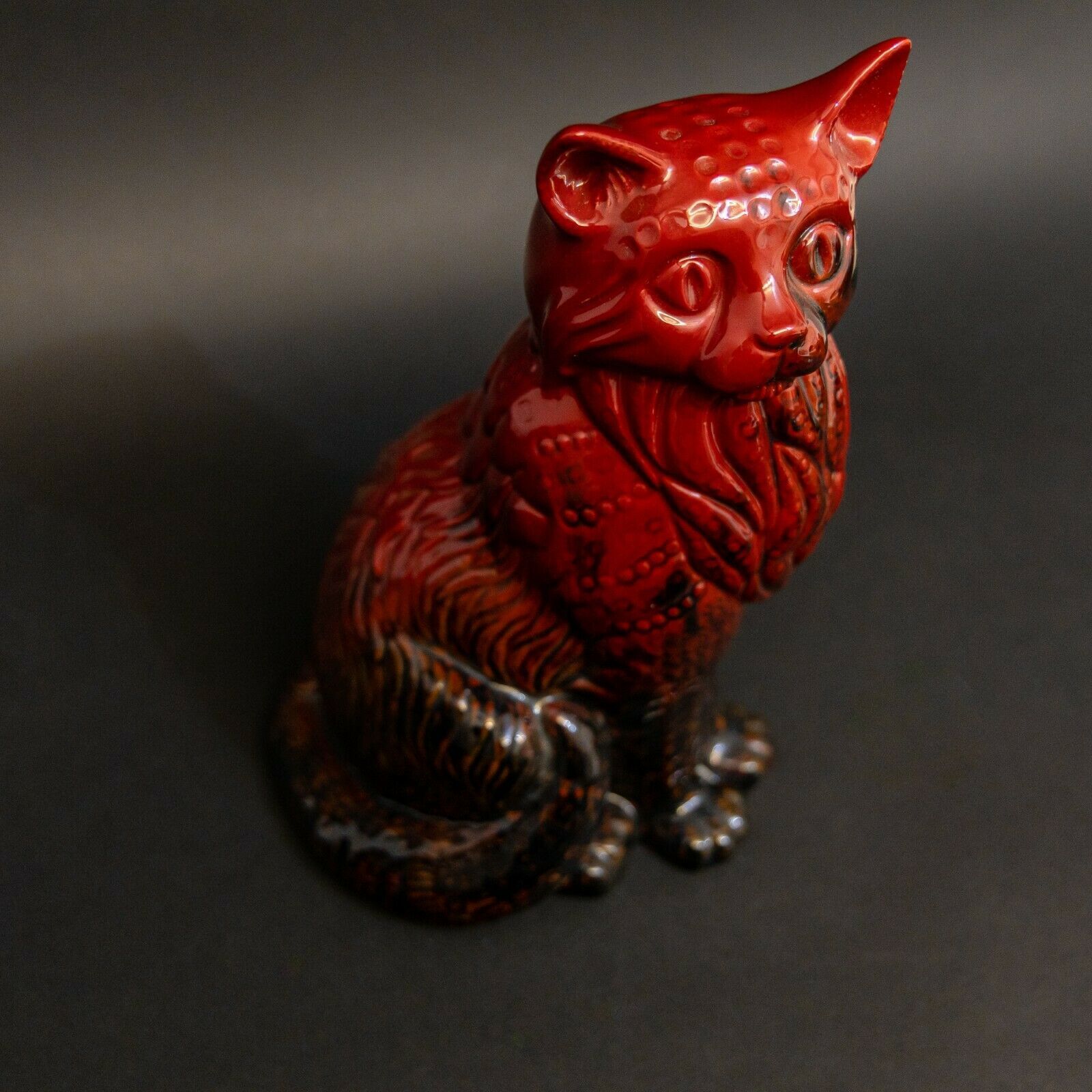 Art Large Royal Doulton Flambe Cat photo