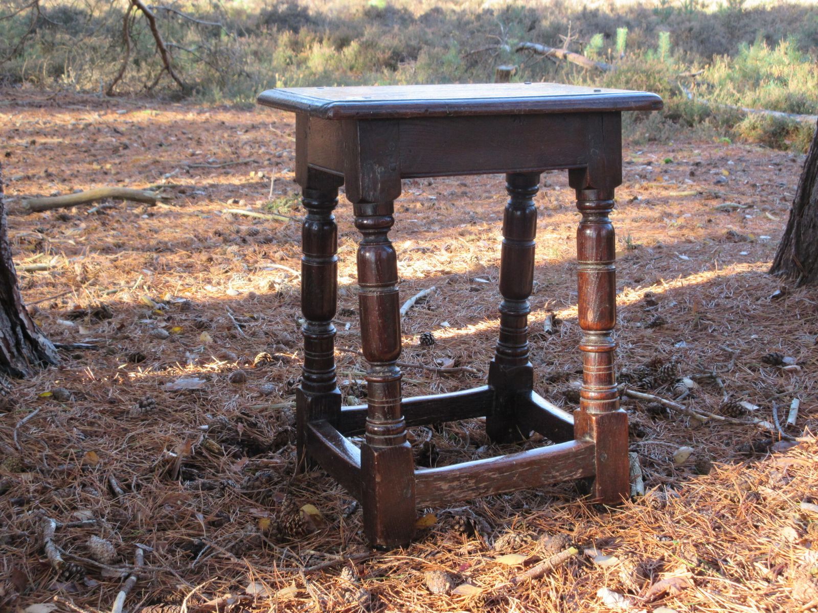 English Mid – 17th Century Oak Joint Stool, Circa 1650 photo for sale