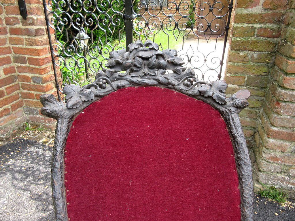 Very Rare & Unusual 19th Century Black Forest Carved Folding Chair photo furniture
