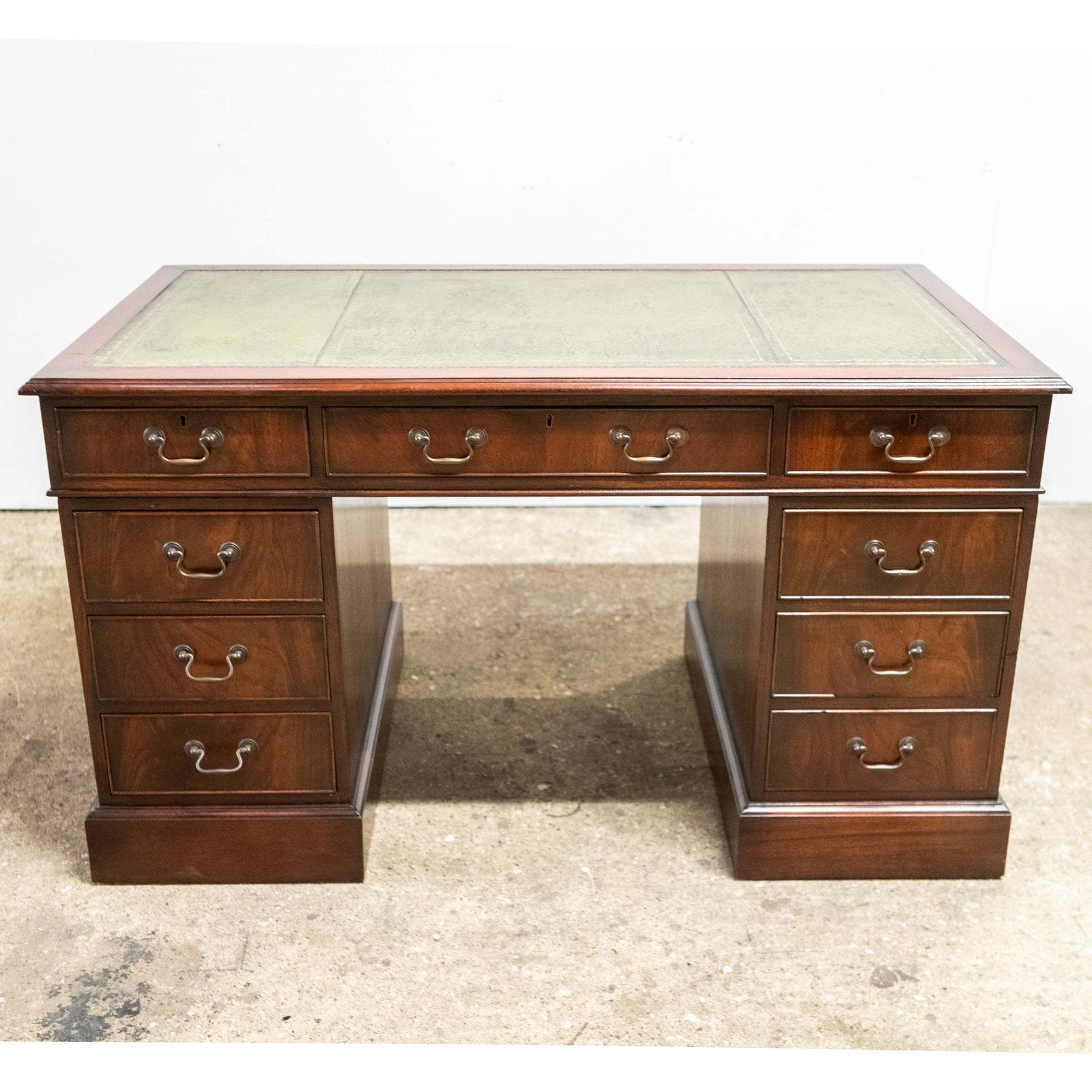 Reclaimed Flame Mahogany Pedestal Desk | Charles Barr photo vintage