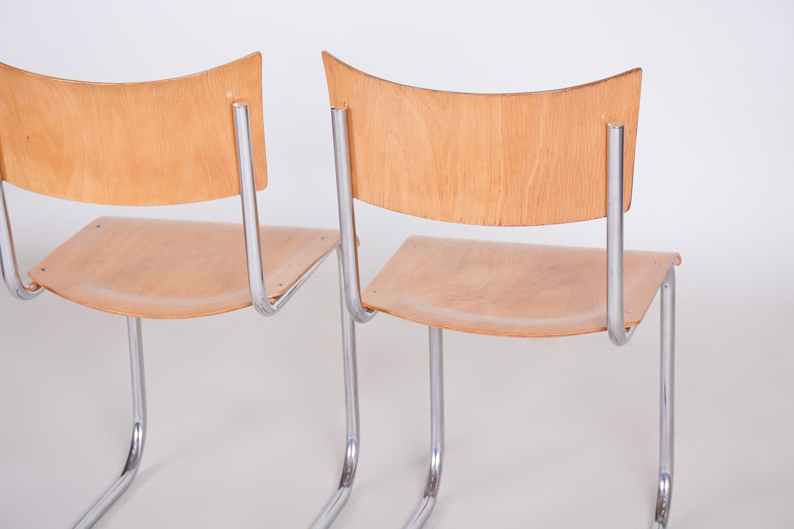 photo vinterior Set Of Four Mart Stam Dining Chairs   1930s