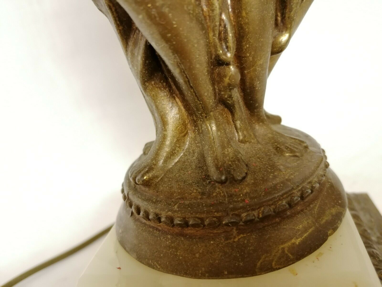 485.0 Italian Antique Handmade Table Desk Bronze Lamp Shade 19th C photo