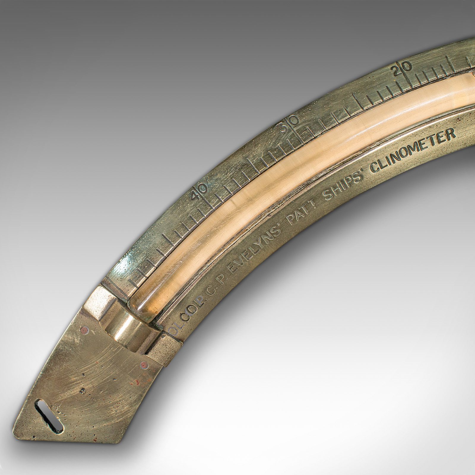 Antique Ship's Clinometer, English, Brass, Maritime Instrument, H Hughes, C.1900 photo for sale
