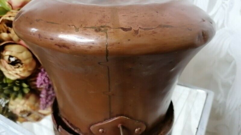 Heavy Vintage Quality French Hammered Copper Pot/Cauldron Planter photo vinterior