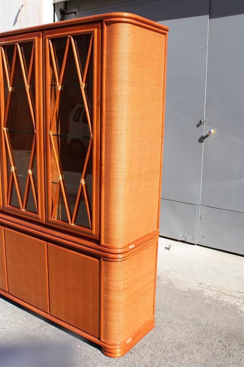 Buffet Showcase In Bamboo Wood And Rattan Productions Roberti 1970 photo 4607.0
