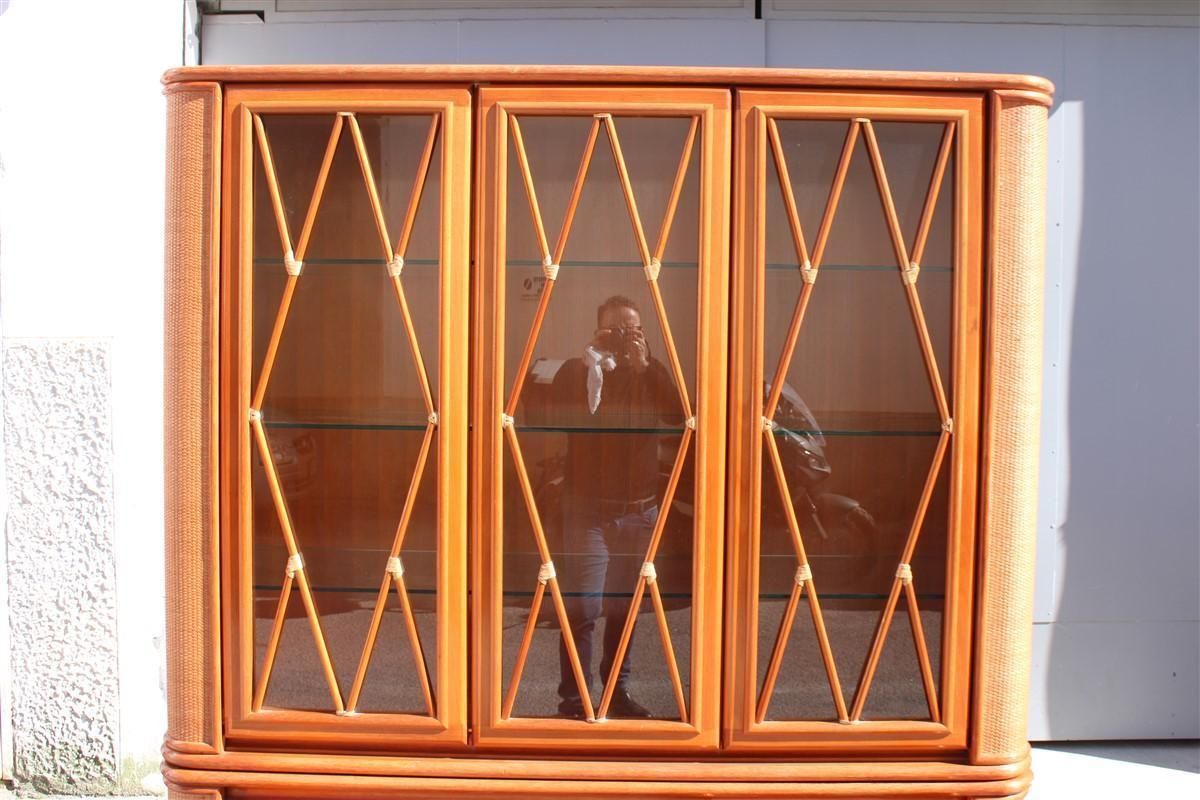 Buffet Showcase In Bamboo Wood And Rattan Productions Roberti 1970 photo buy