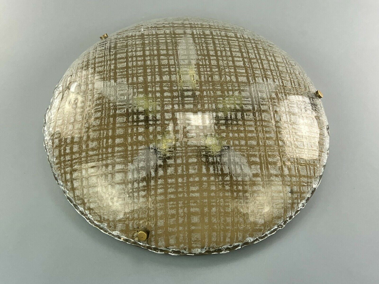 60s 70s Lamp Light Plafoniere Flush Mount Ice Glass Hillebrand 60s photo 419.0