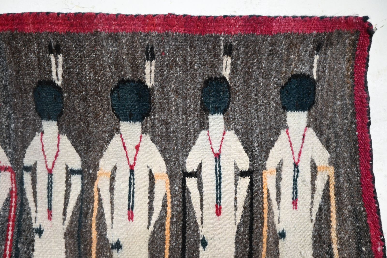 photo furniture A Yei Navajo Figural Double Sided Flat Woven Wall Hanging 1930 Round Heads