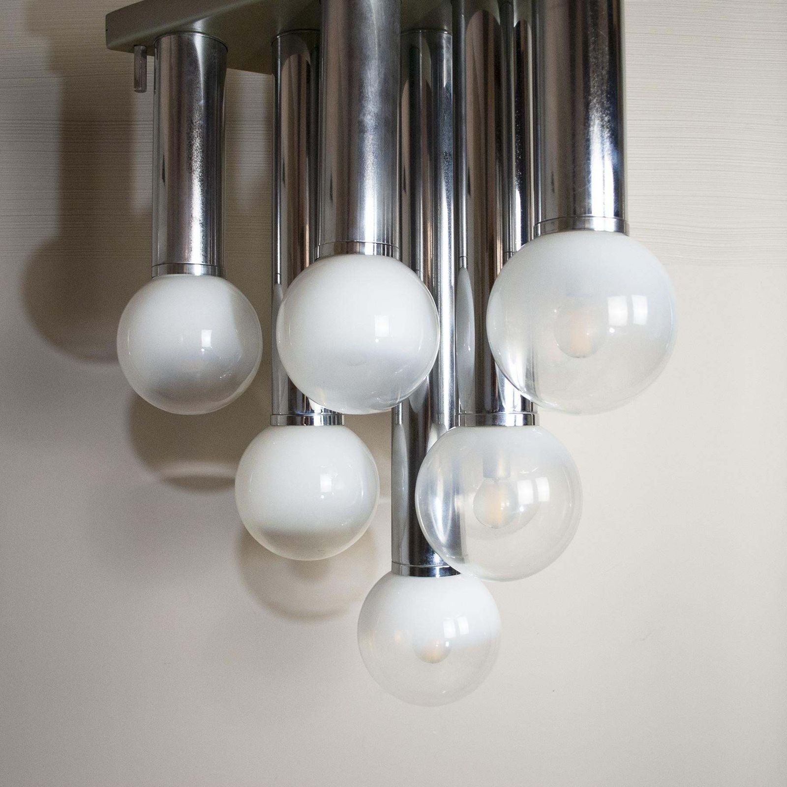Goffredo Reggiani Italian Midcentury Space Age Chandelier 70's photo vinterior