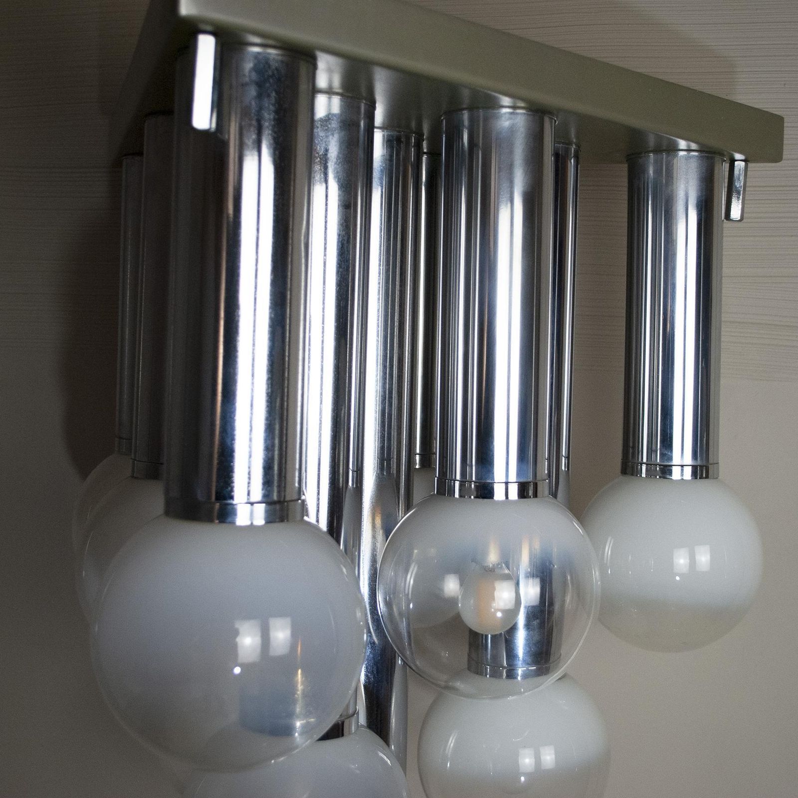 Lighting Goffredo Reggiani Italian Midcentury Space Age Chandelier 70's photo