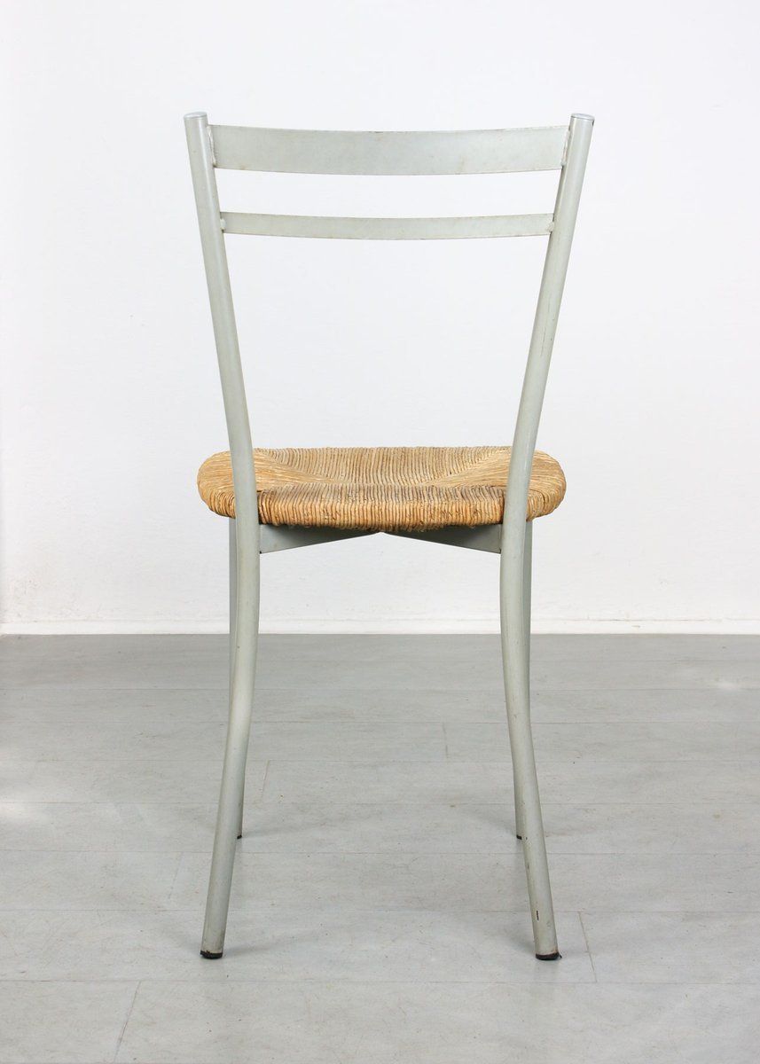 Vintage Italian Straw And Metal Chair photo for sale