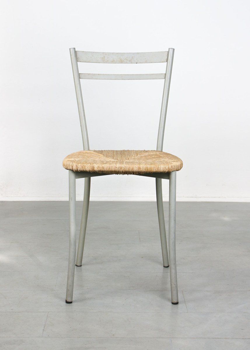 Vintage Italian Straw And Metal Chair photo Furniture