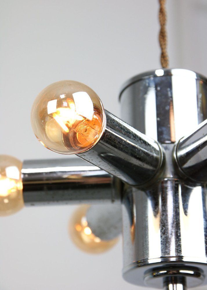 photo vinterior Italian Chrome Lamp And Glass Sculpture, 1970s, Set Of 2