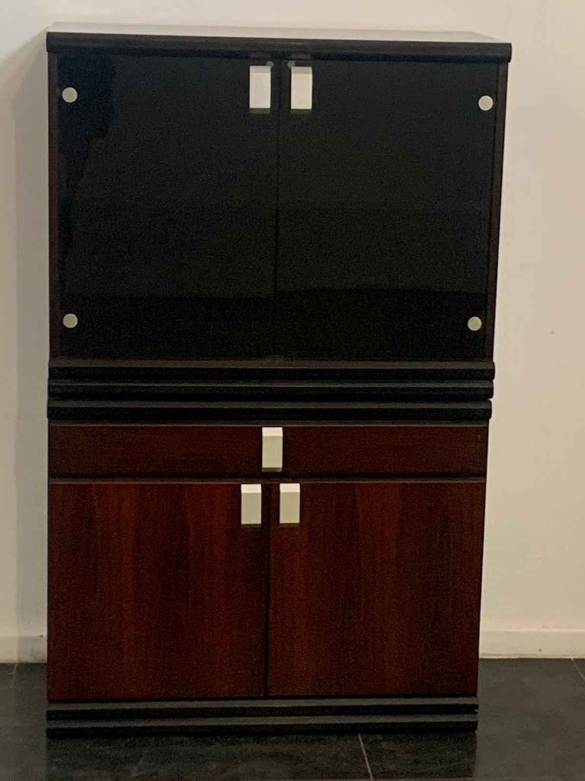 Pair Of Modular Rosewood Sideboards With Display Cabinets, 1970s photo buy