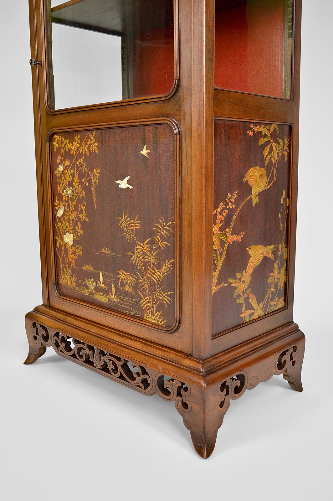 Japanese Showcase With Inlaid Panels, Attributed To Perret And Vibert, Circa 1880 photo vinterior