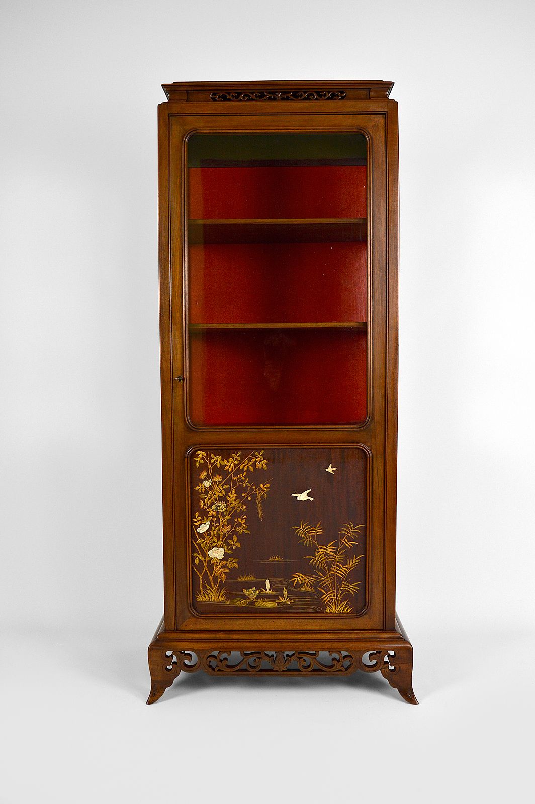 Japanese Showcase With Inlaid Panels, Attributed To Perret And Vibert, Circa 1880 photo furniture
