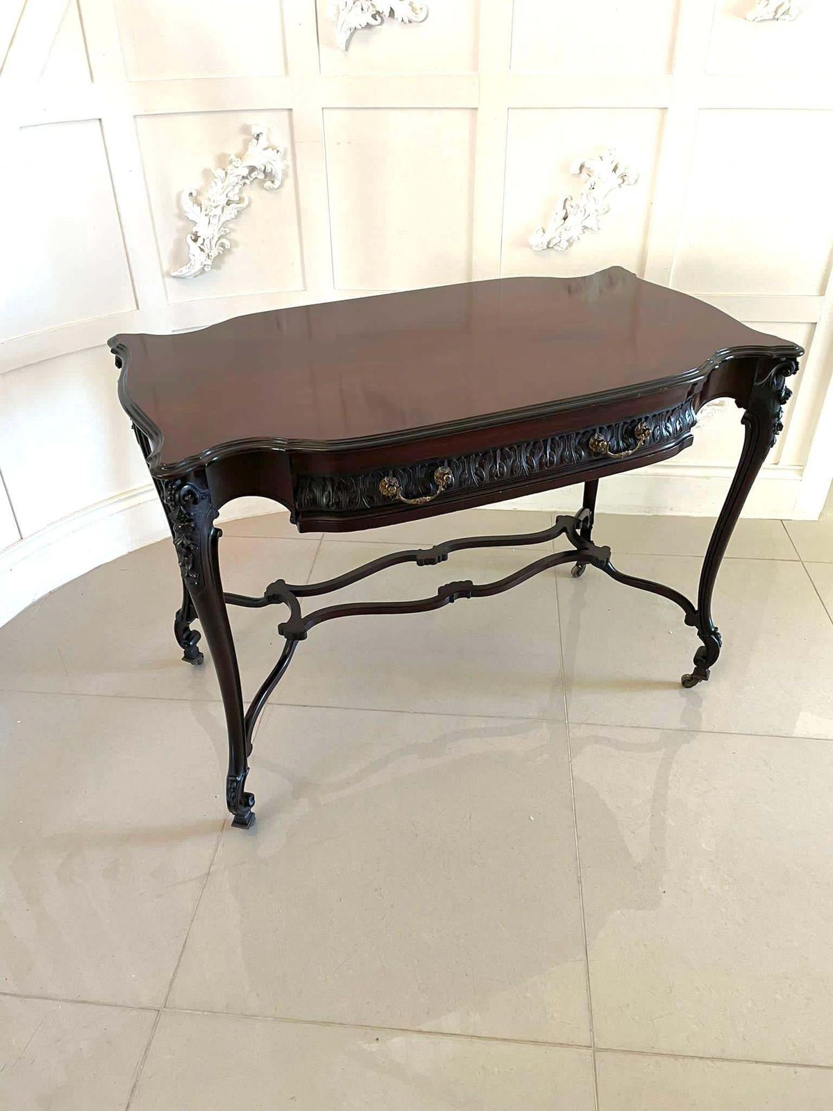 Outstanding Quality Antique Victorian Carved Mahogany Freestanding Centre Table photo furniture