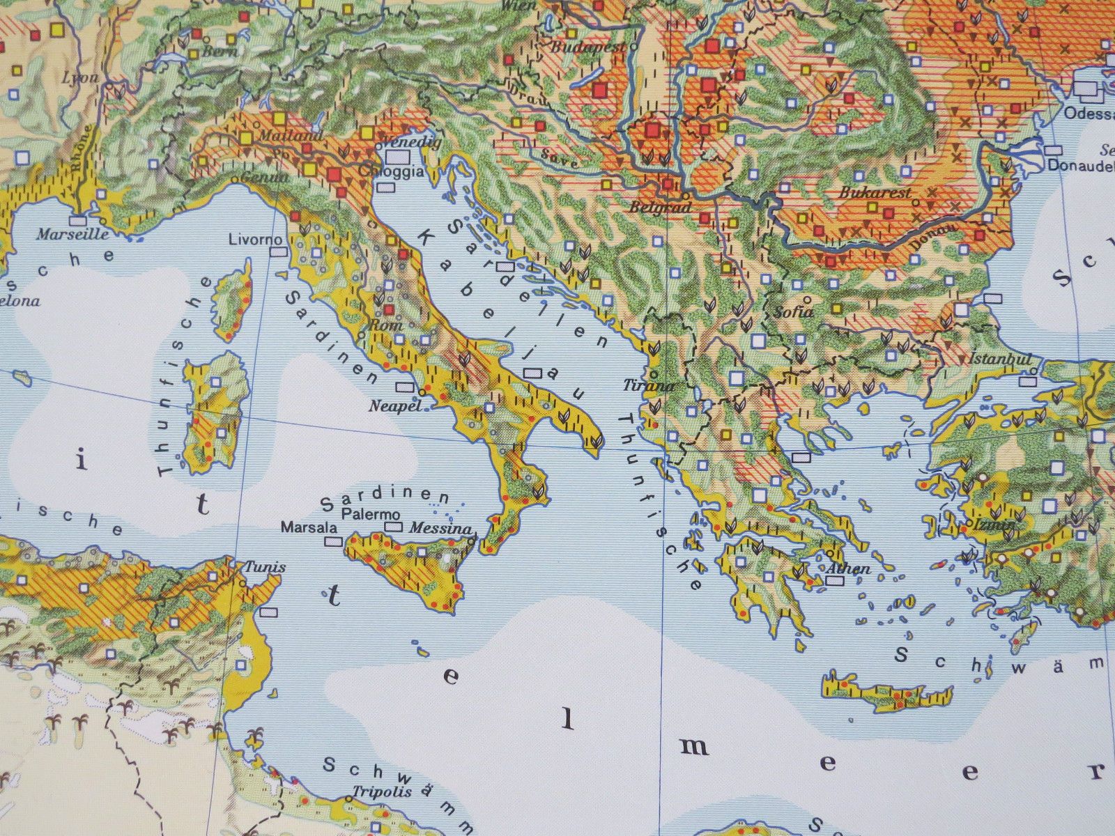 photo furniture Vintage Pull Down Geographical School Wall Map Of Europe Agriculture Crops