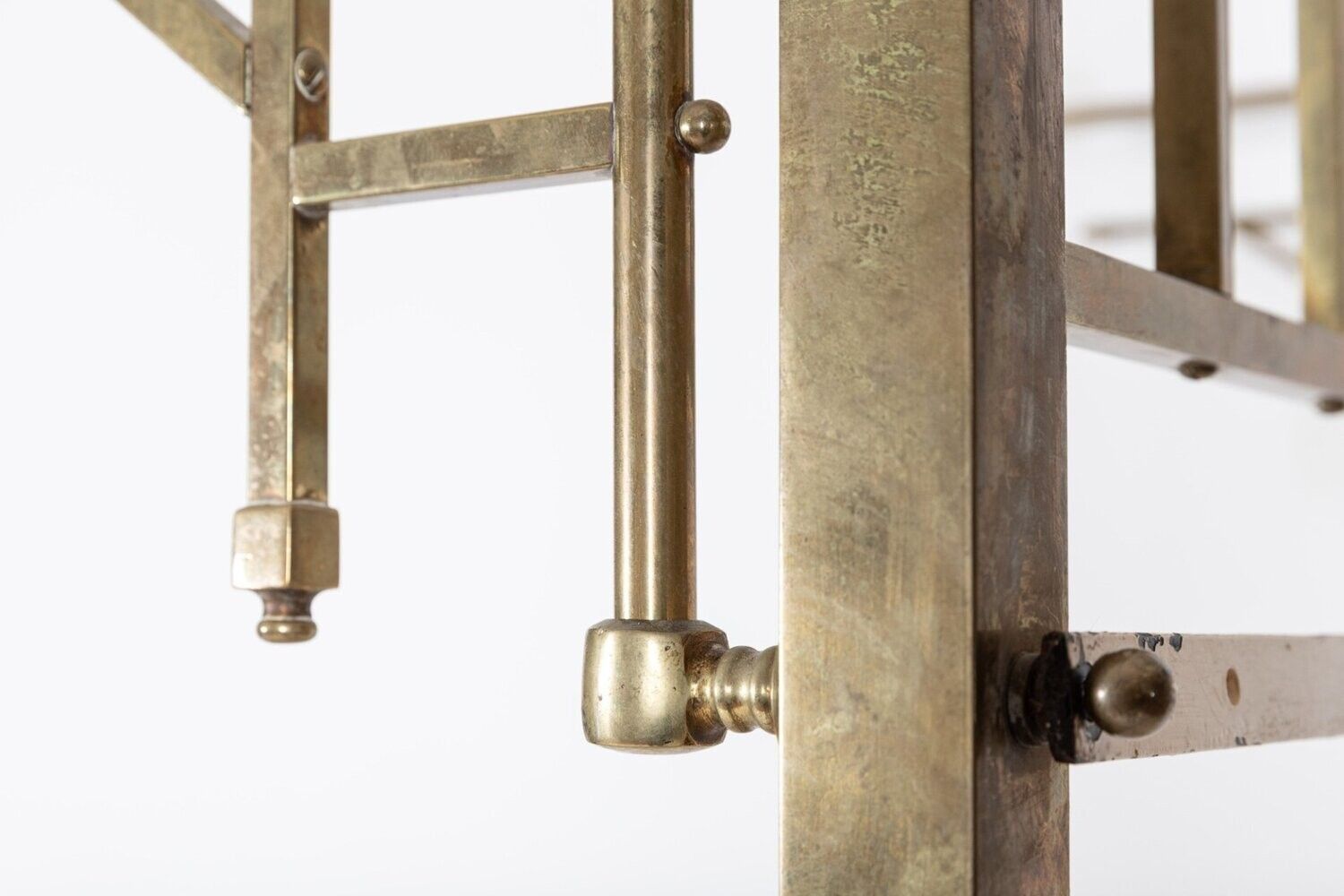 photo furniture 19thc English Half Tester Double Brass Bed Frame