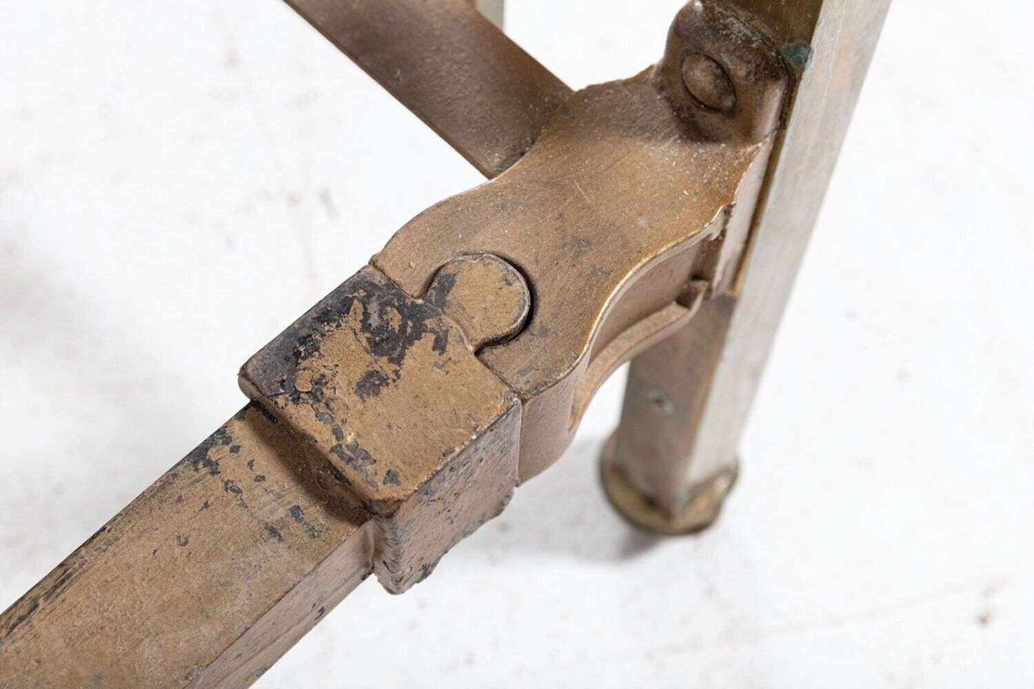 photo vintage 19thc English Half Tester Double Brass Bed Frame
