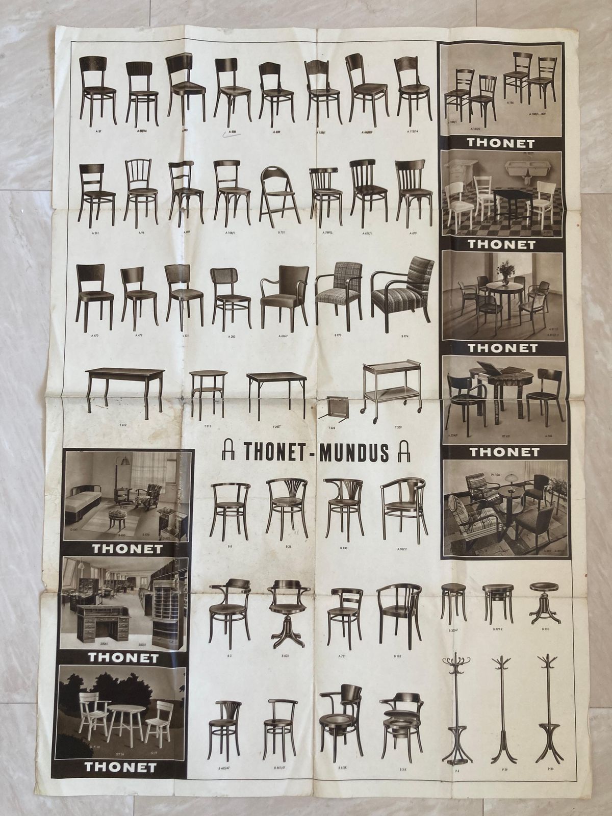 Big Old Thonet Furniture Poster   1920s photo for sale