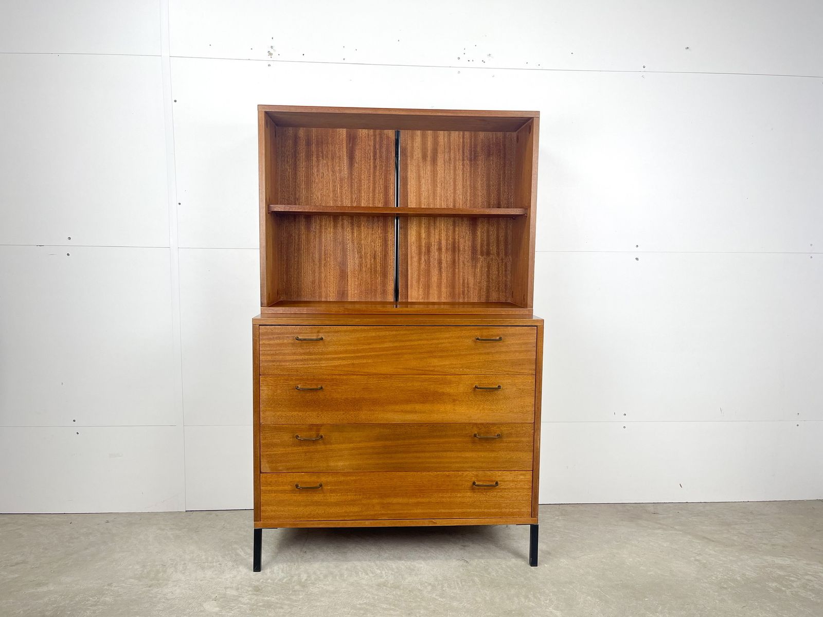 Retro Bookcase / Chest Of Drawers | Vintage Teak Veneer Mid Century photo Furniture