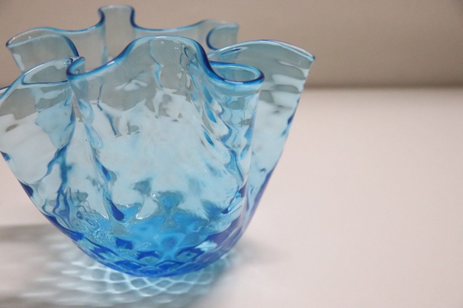 Italian Murano Glass Handkerchief Vase 1950s photo Home Decor