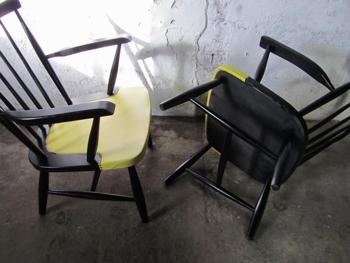 Mid Century Spindle Back Armchairs, 1950s, Set Of 2 photo buy