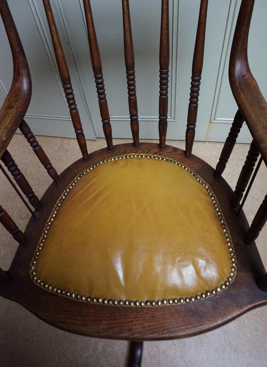 19th Century American Oak Revolving Library Armchair photo 1180.0
