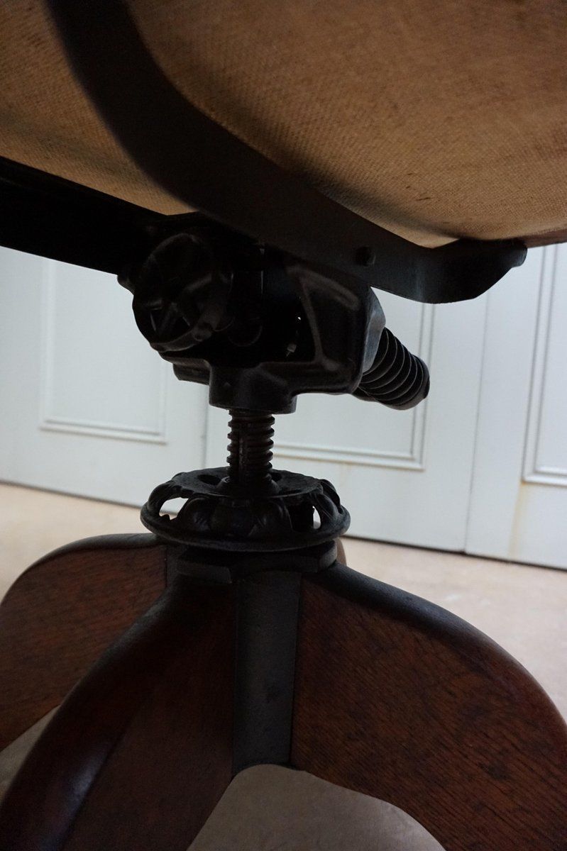 photo vinterior 19th Century American Oak Revolving Library Armchair