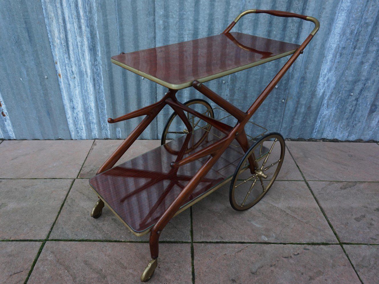 Mid Century Serving Trolley By Cesare Lacca, 1950s photo furniture
