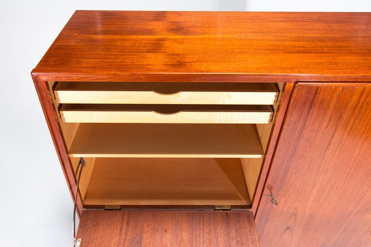 Mid Century Teak & Oak Cabinet, Danish Scandinavian Design 1950’s photo for sale
