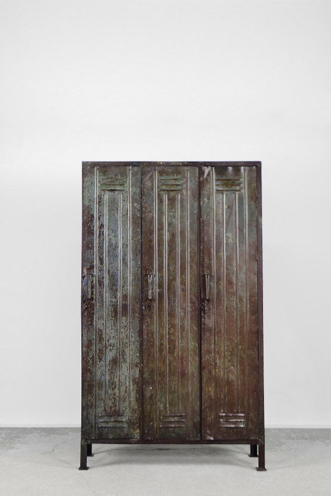 Vintage Industrial Metal Factory Cabinet, 1950s