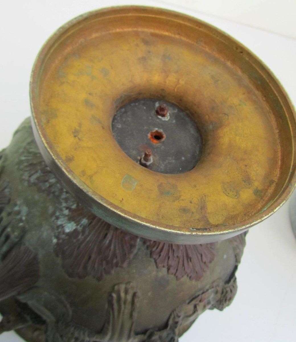 5550.0 Antique Bronze Warwick Albani Planters From Cd, Set Of 2 photo