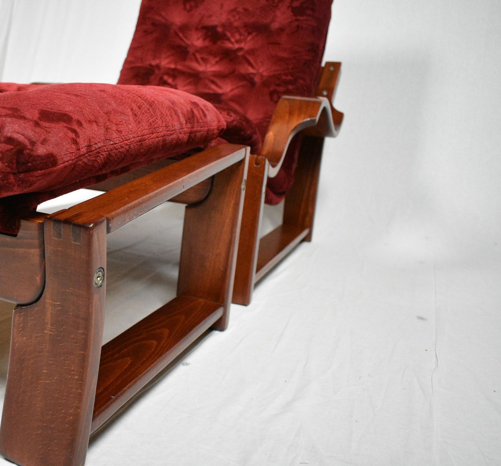 Furniture Scandinavian Set Of Armchair And Tabouret 1960s photo