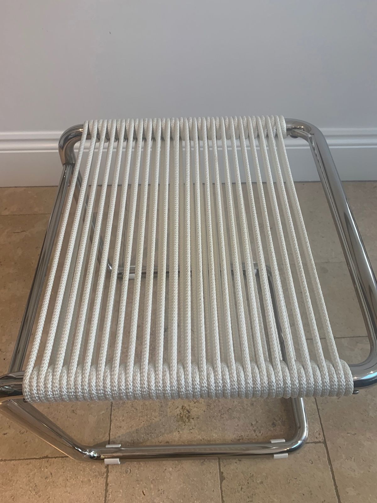 Vintage Chrome Stool By Knoll Bauhaus Style Designed By Andre Dupre 1970s photo 250.0