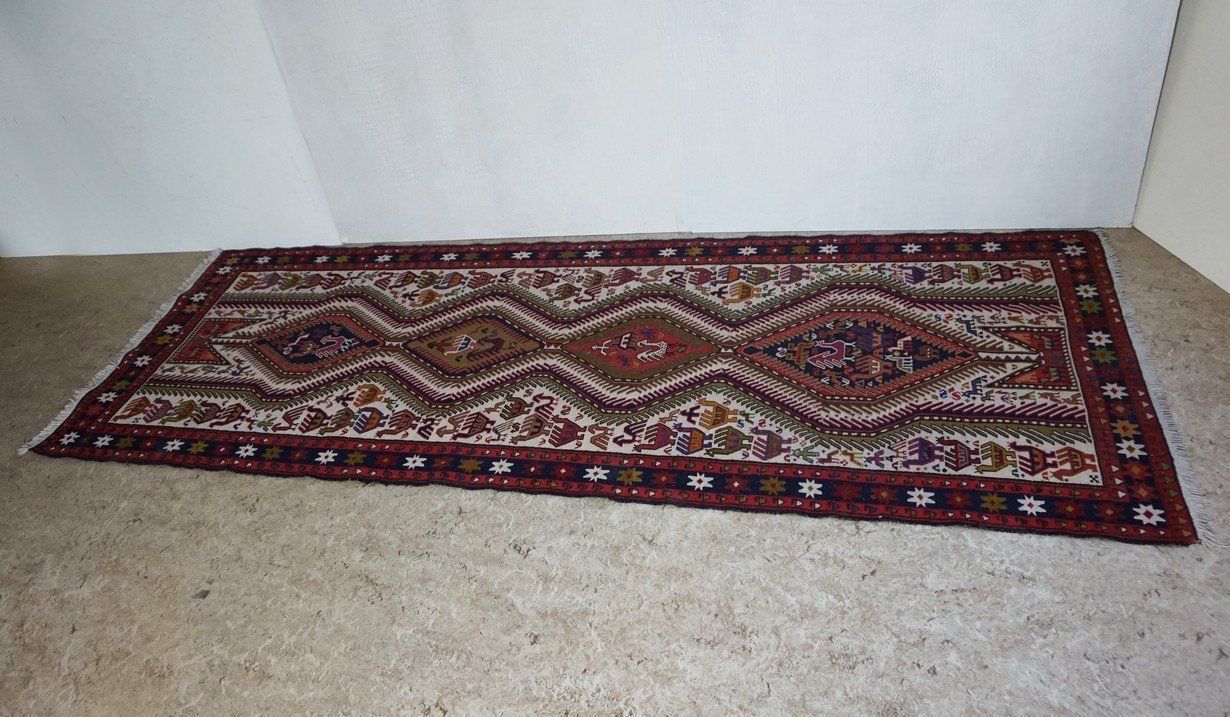 photo for sale Vintage Middle Eastern Wool Kilim Carpet, 1960s