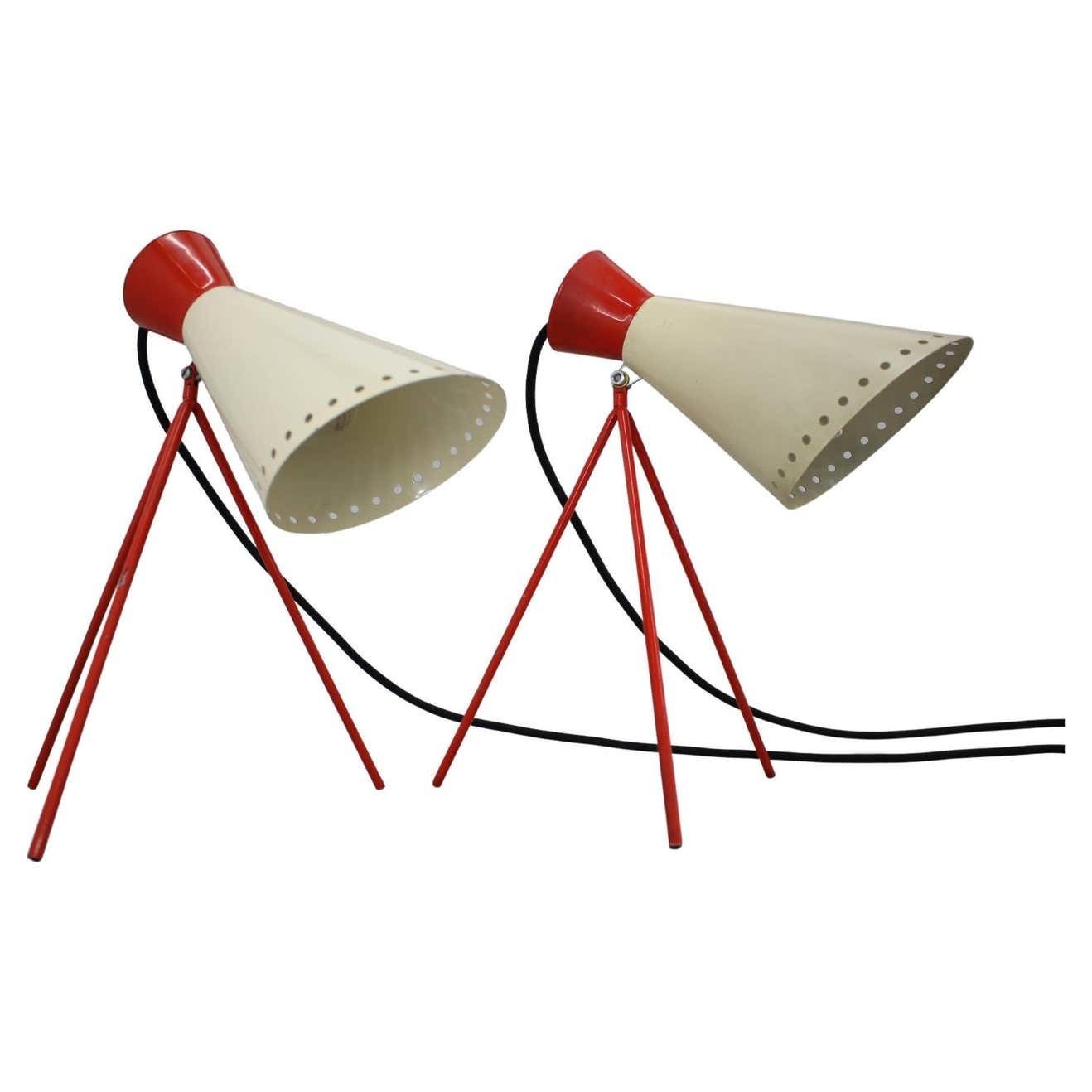 Pair Of Mid Century Table Lamps Napako, 1960s