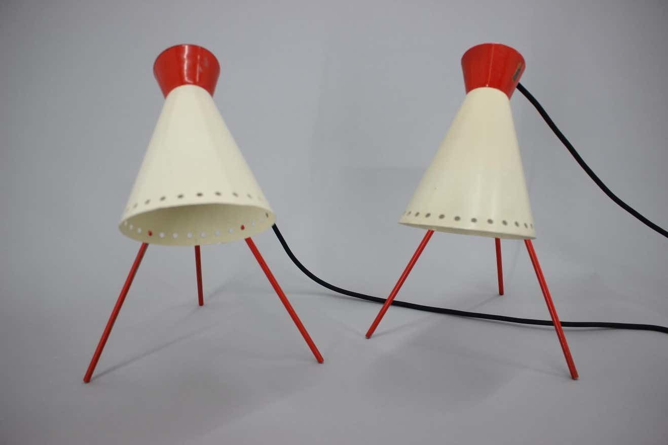 Pair Of Mid Century Table Lamps Napako, 1960s photo vinterior