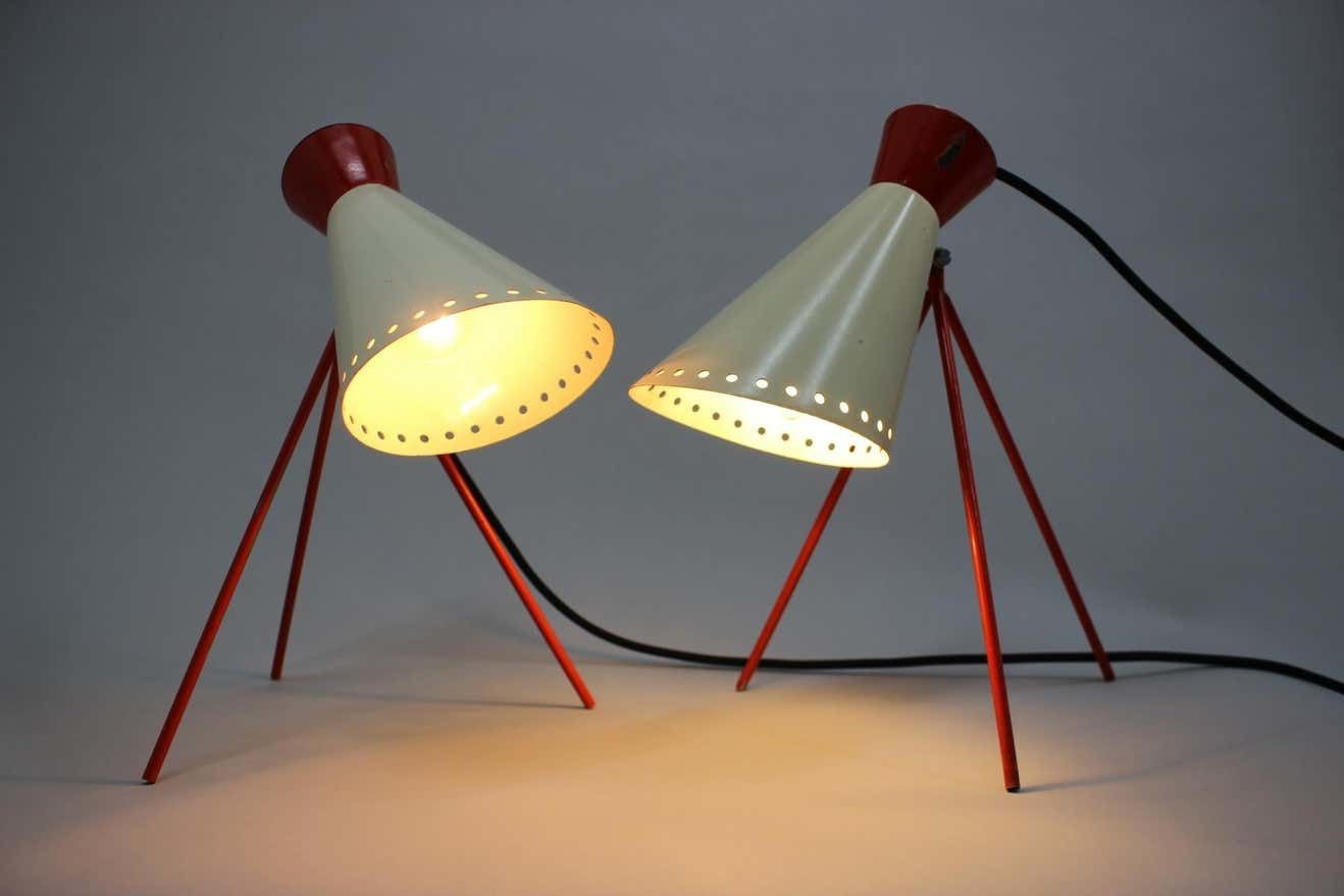 Lighting Pair Of Mid Century Table Lamps Napako, 1960s photo