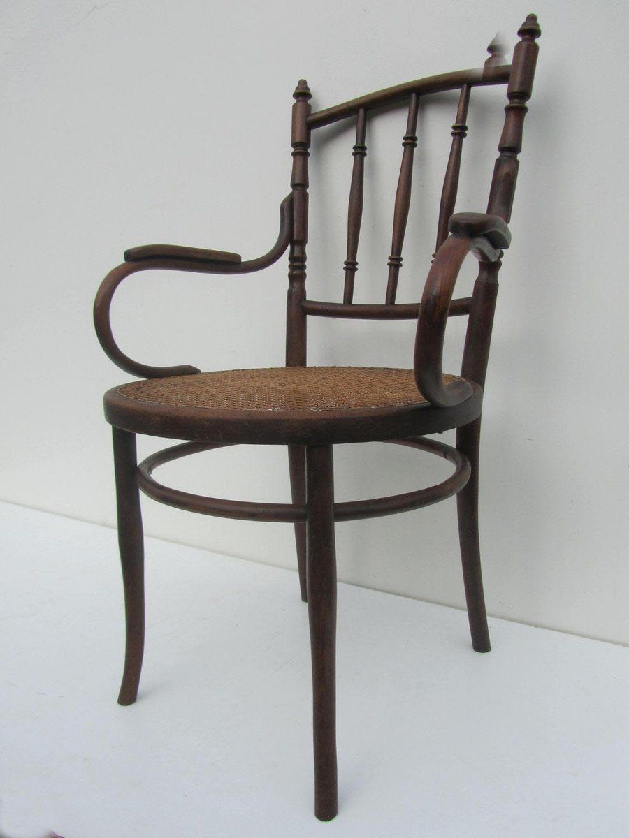 Austrian Bentwood & Cane Armchair From Josef Hofmann, 1900s photo vinterior